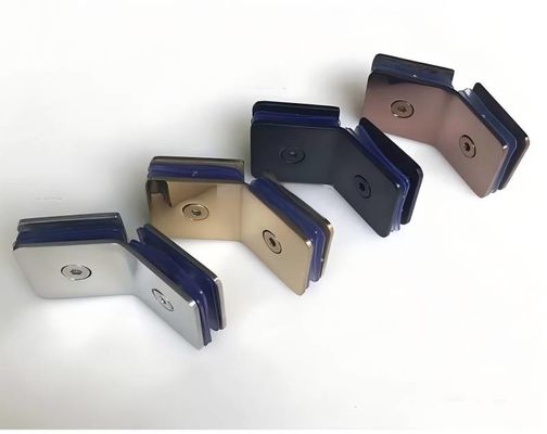 Hotel Shower Room Accessories Bilateral 90 Degrees Adjustable Glass Clamps