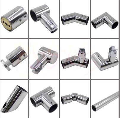 Shower Room Glass Door Round Pipe Hinge Easy Installation Adjustable